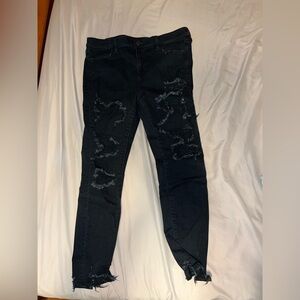 American Eagle Outfitters Black Distressed Skinny Jeans